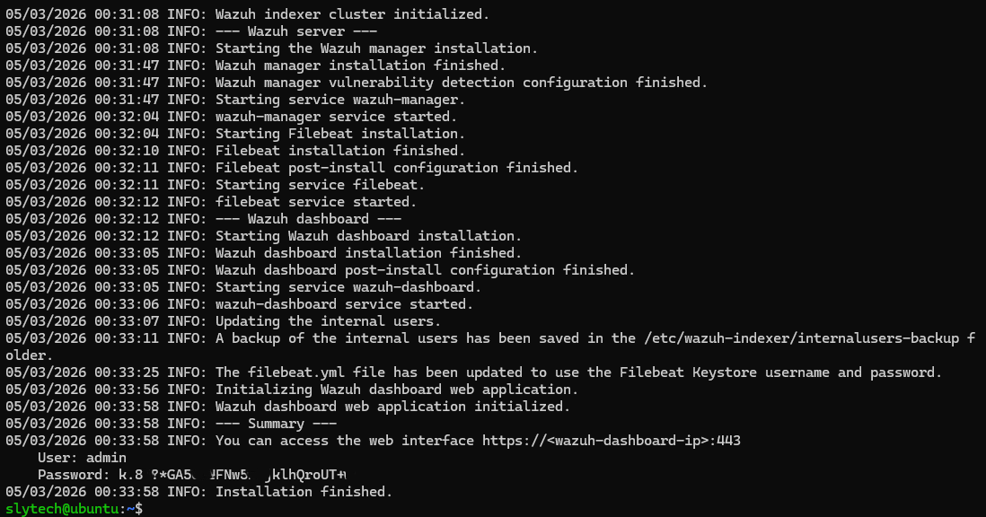 Wazuh Install Complete