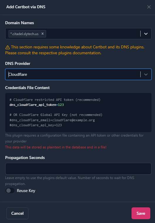 NPMplus Certificate Detail
