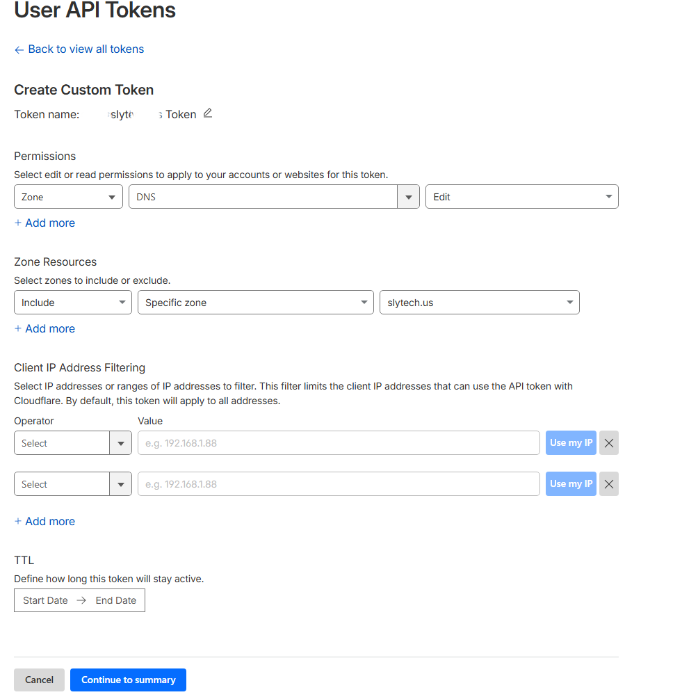 Cloudflare API Token