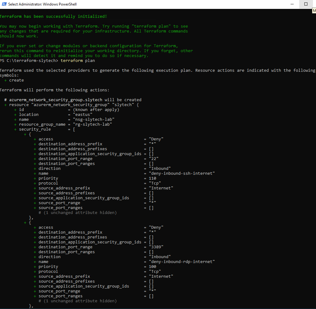 Terraform plan output showing 5 resources