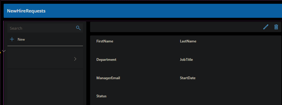 Cleaned up Power Apps form