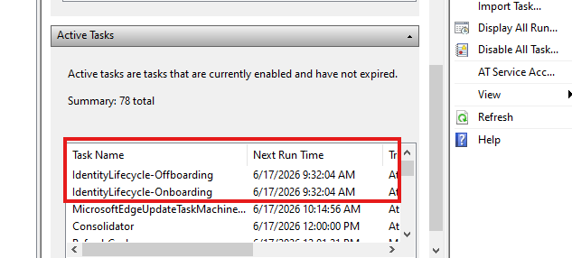 Scheduled tasks in Task Scheduler