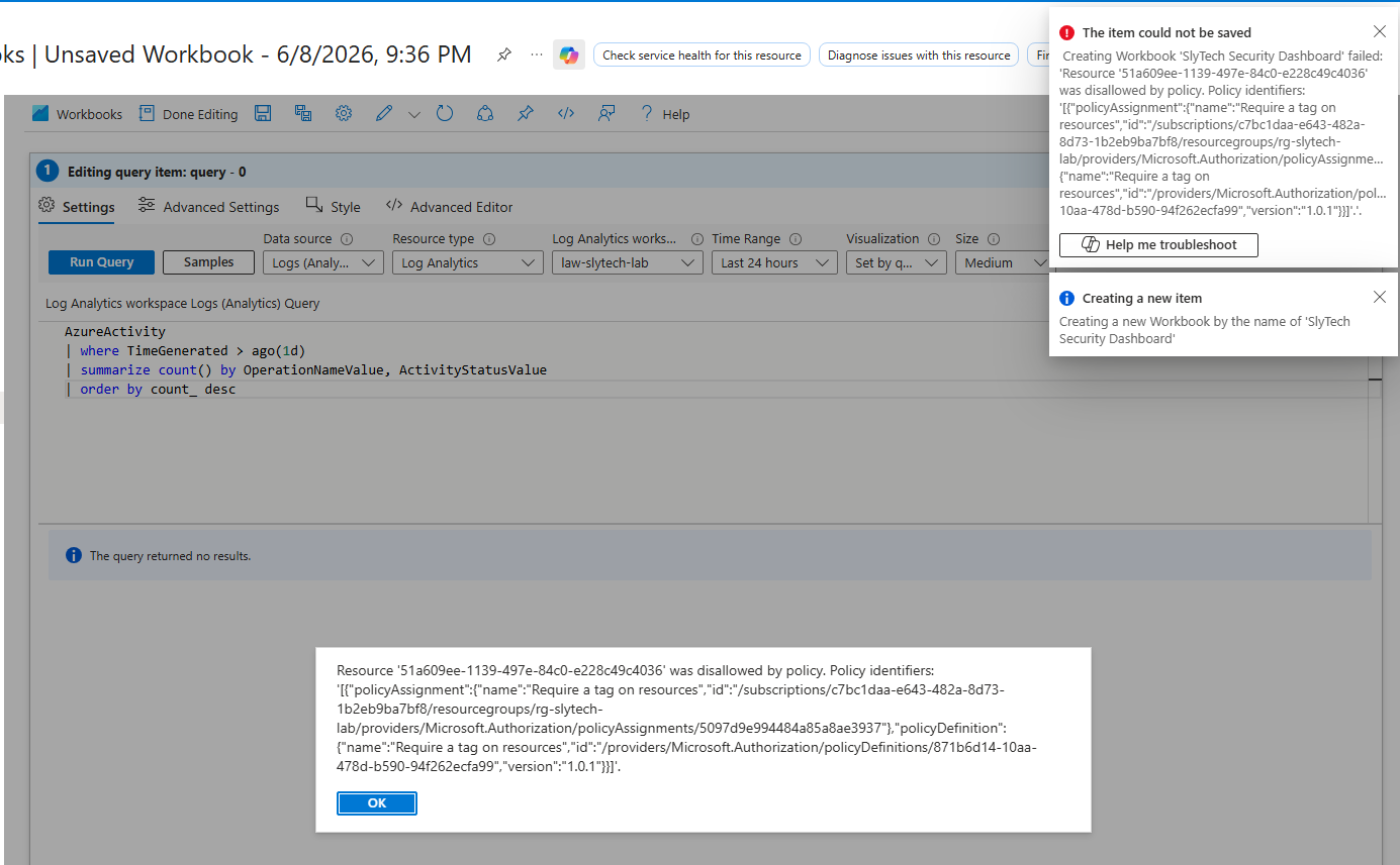 Workbook policy violation on first save attempt